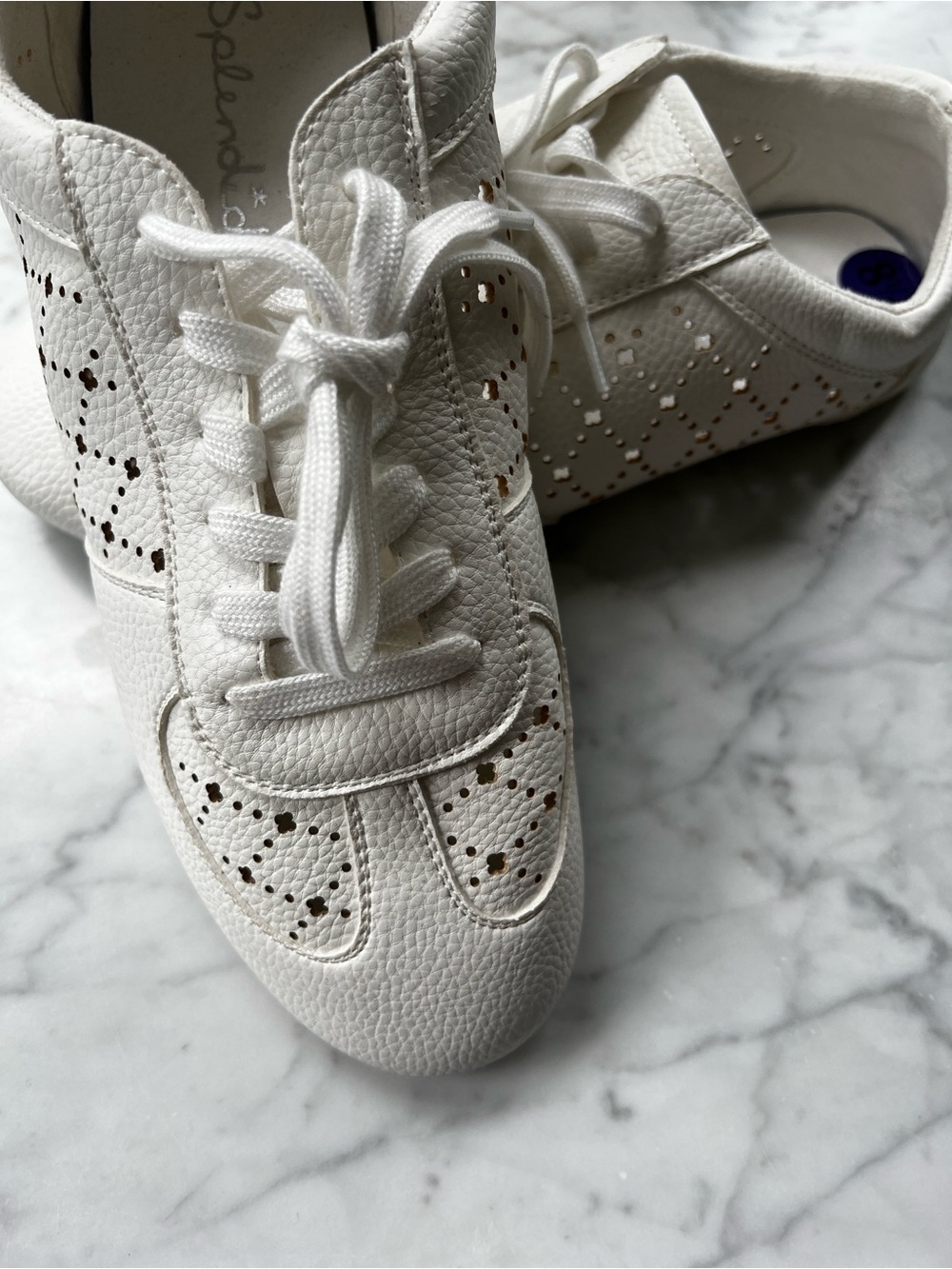 Splendid White Women's Perforated Julian Sneakers NWOB - Picture 2 of 10